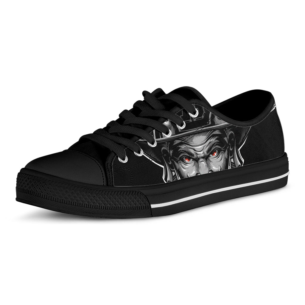 Firefighter Devil Print Black Low Top Sneakers