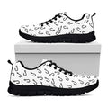 Fish Hook Pattern Print Black Running Shoes