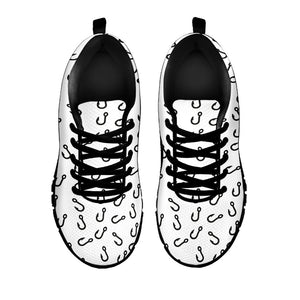 Fish Hook Pattern Print Black Running Shoes
