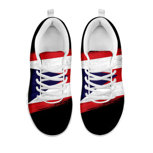 Flag Of Puerto Rico Print White Running Shoes