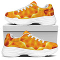 Flame Kaleidoscope Print White Chunky Shoes