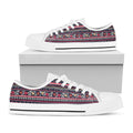 Floral Ethnic Pattern Print White Low Top Sneakers