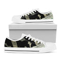 Flying US Dollar Print White Low Top Sneakers