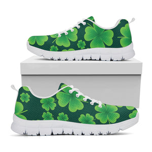 Four-Leaf Clover St. Patrick's Day Print White Running Shoes
