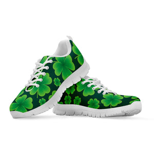 Four-Leaf Clover St. Patrick's Day Print White Running Shoes