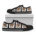 Four Queens Playing Cards Print Black Low Top Sneakers