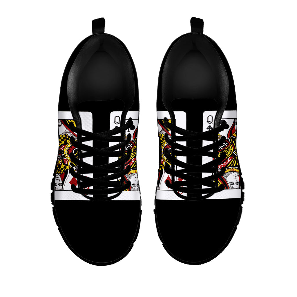 Four Queens Playing Cards Print Black Running Shoes