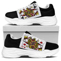 Four Queens Playing Cards Print White Chunky Shoes