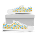 Frangipani On The Water Pattern Print White Low Top Sneakers