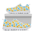 Frangipani On The Water Pattern Print White Running Shoes