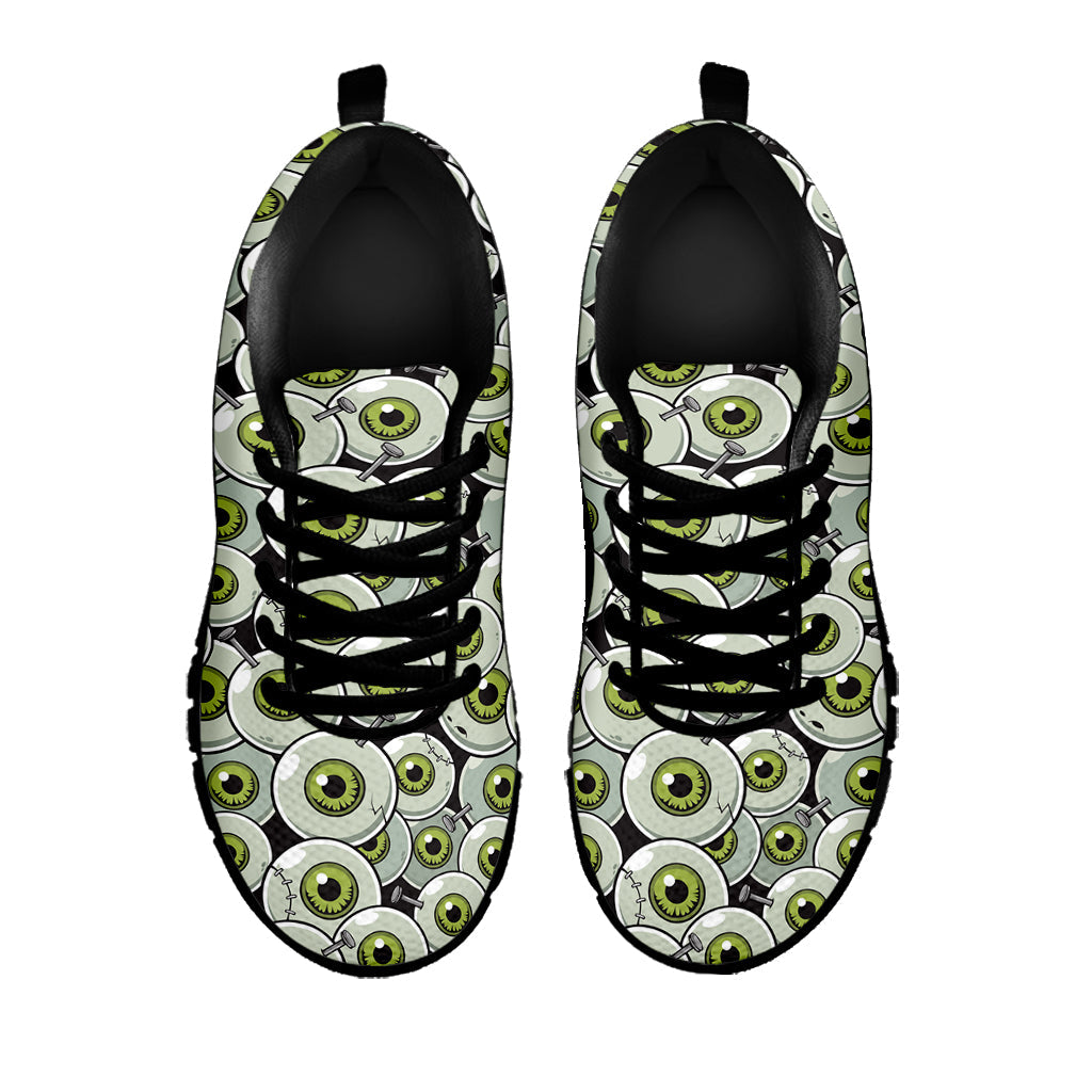 Frankenstein Eyeball Pattern Print Black Running Shoes
