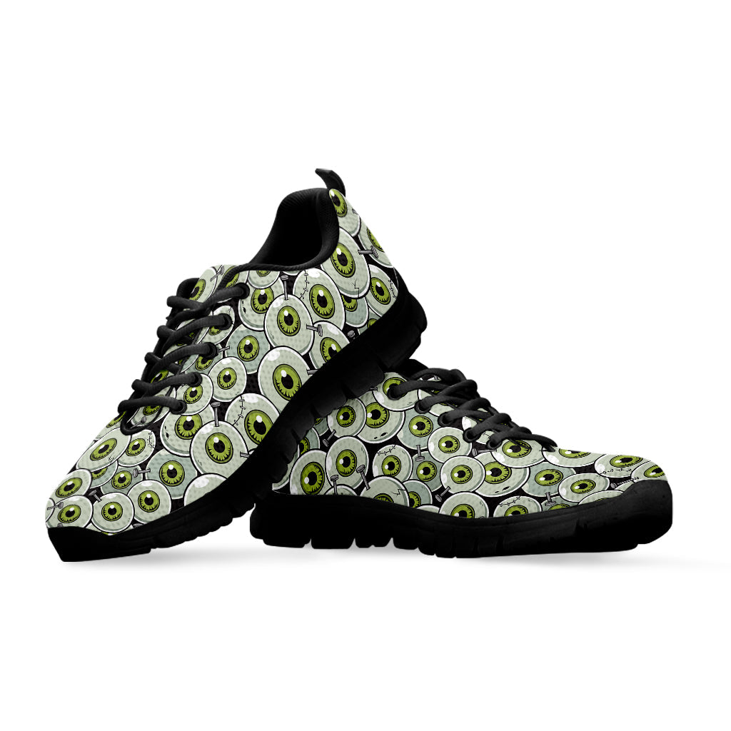 Frankenstein Eyeball Pattern Print Black Running Shoes