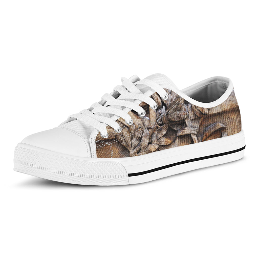 Freemasonry Emblem Print White Low Top Sneakers