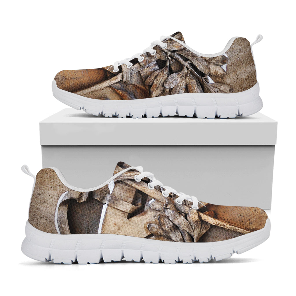 Freemasonry Emblem Print White Running Shoes
