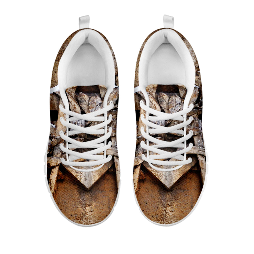 Freemasonry Emblem Print White Running Shoes
