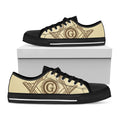 Freemasonry Symbol Print Black Low Top Sneakers