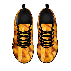 French Fries Print Black Running Shoes