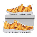 French Fries Print White Running Shoes