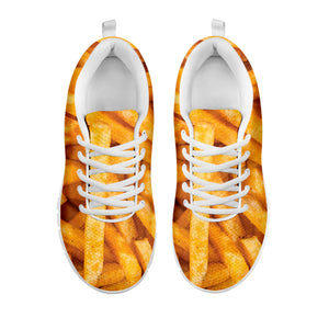 French Fries Print White Running Shoes