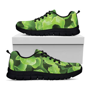 Fresh Lettuce Leaves Print Black Running Shoes