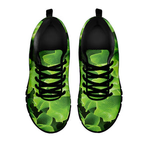 Fresh Lettuce Leaves Print Black Running Shoes