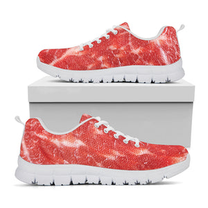 Fresh Meat Print White Running Shoes