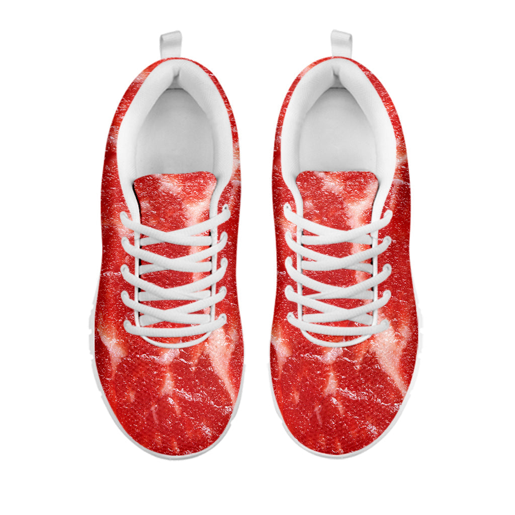Fresh Meat Print White Running Shoes