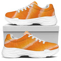 Fresh Salmon Print White Chunky Shoes