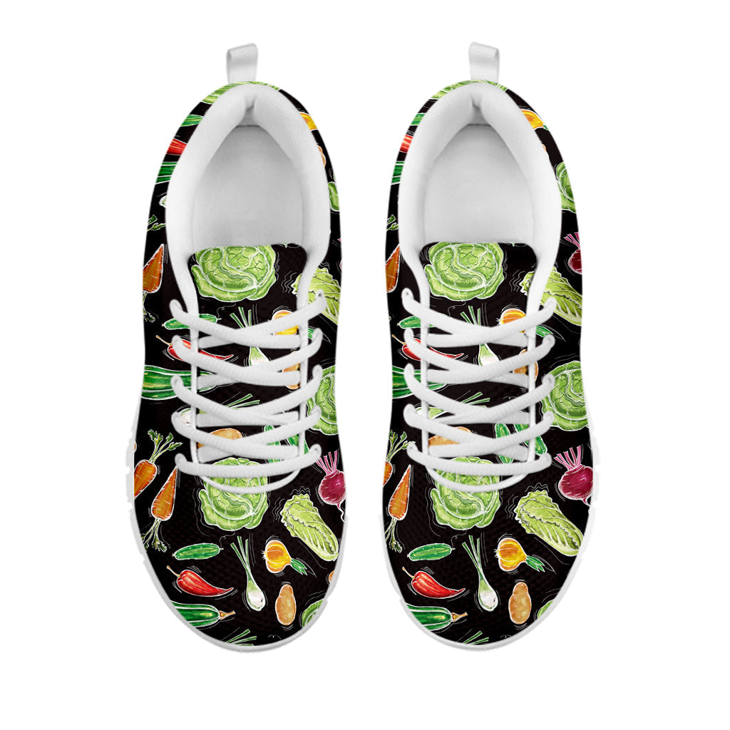 Fresh Vegetable Pattern Print White Running Shoes