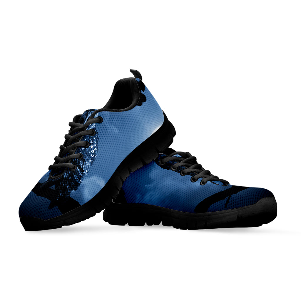Full Moon Night Owl Print Black Running Shoes
