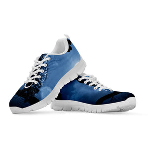Full Moon Night Owl Print White Running Shoes