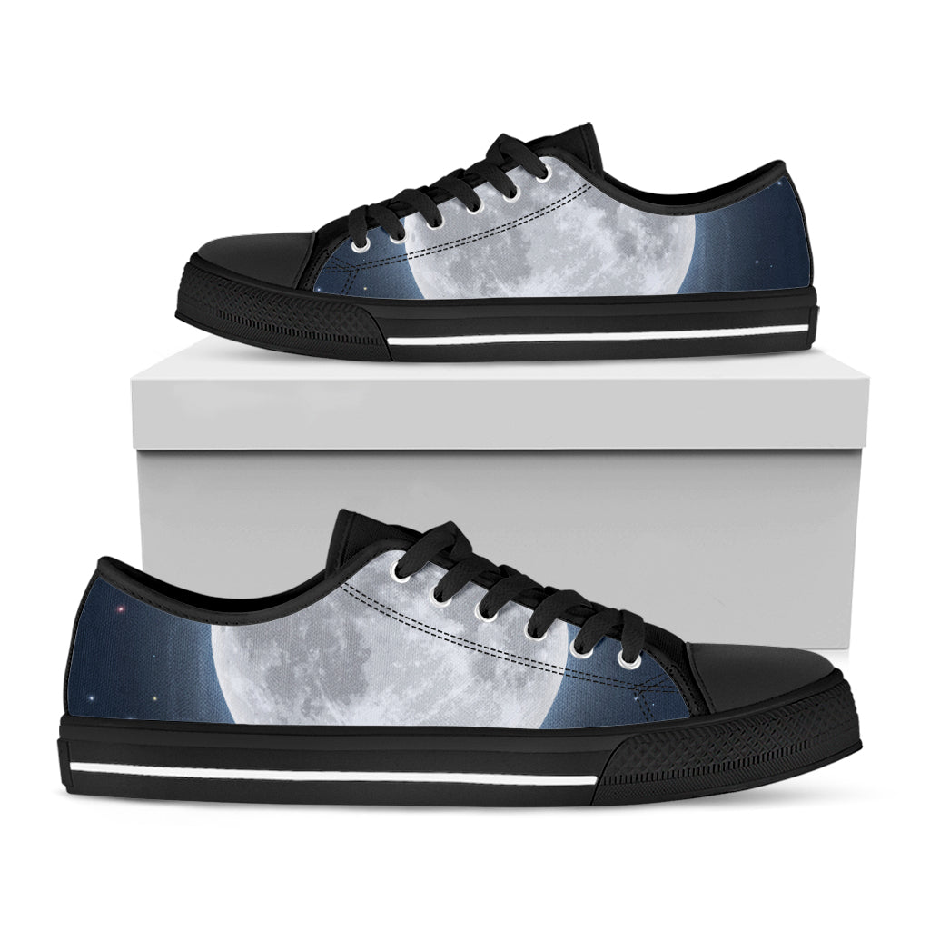 Full Moon Print Black Low Top Sneakers