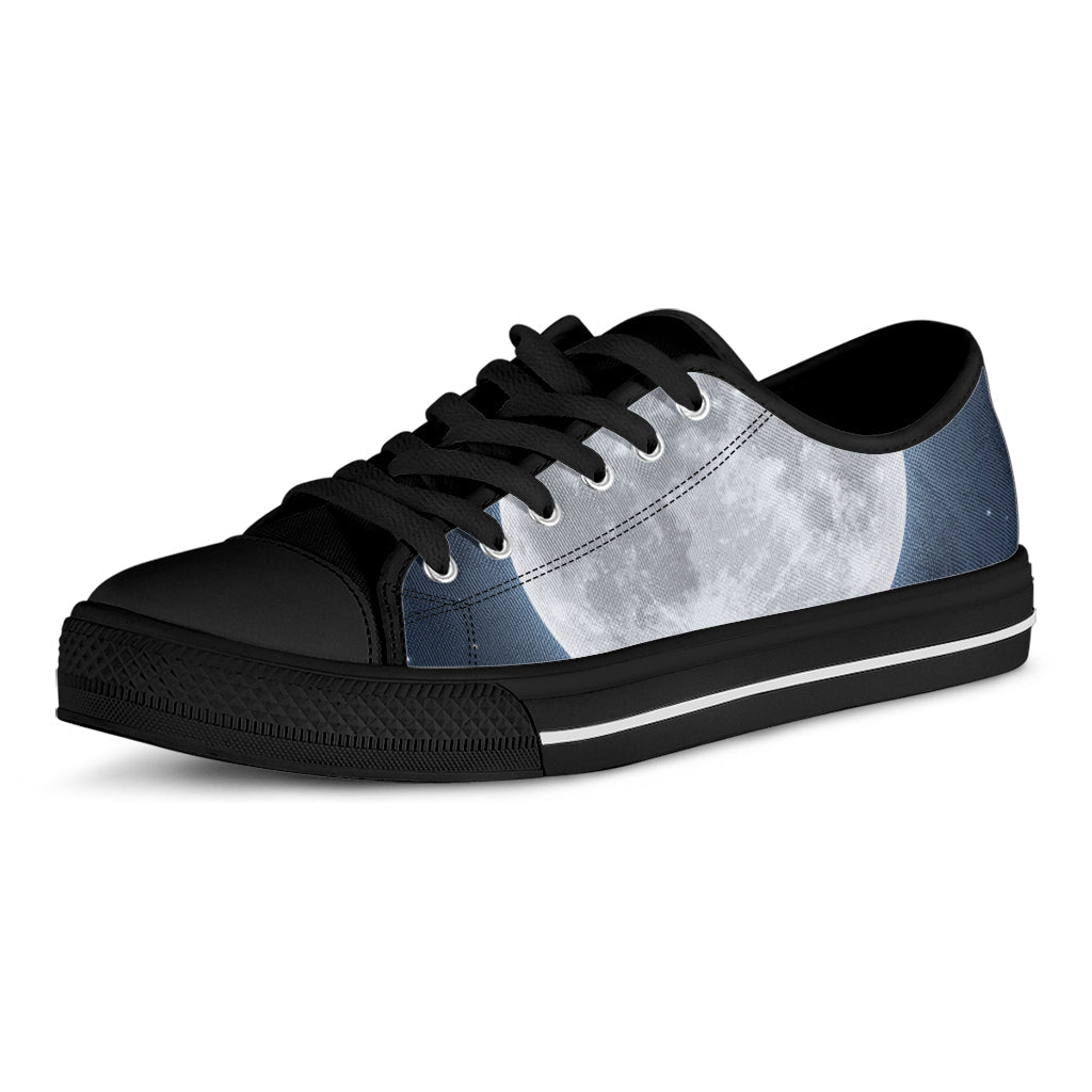 Full Moon Print Black Low Top Sneakers