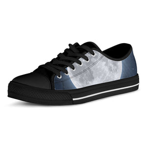 Full Moon Print Black Low Top Sneakers