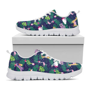 Funny Christmas Decoration Pattern Print White Running Shoes