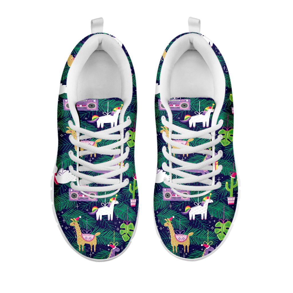 Funny Christmas Decoration Pattern Print White Running Shoes