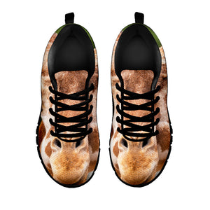Funny Giraffe Print Black Running Shoes