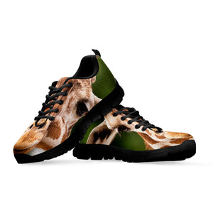 Funny Giraffe Print Black Running Shoes
