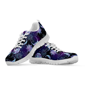 Galaxy Celestial Sun And Moon Print White Running Shoes