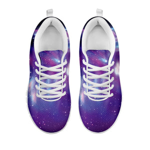 Galaxy Howling Wolf Spirit Print White Running Shoes