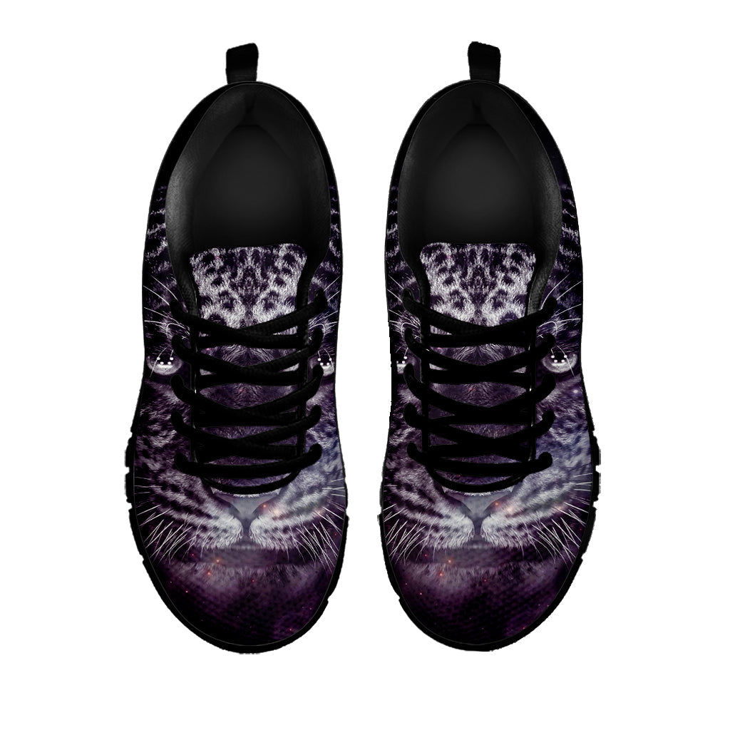Galaxy Jaguar Print Black Running Shoes