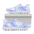 Galaxy Mermaid Scales Pattern Print White Running Shoes