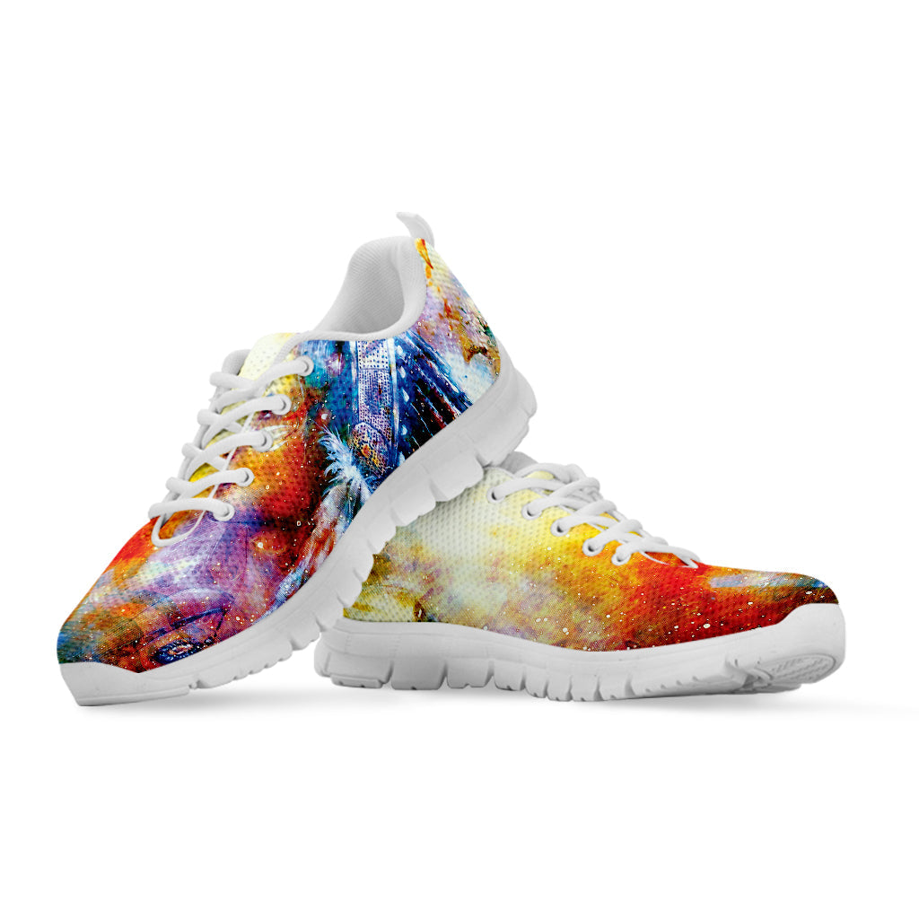 Galaxy Native Indian Woman Print White Running Shoes