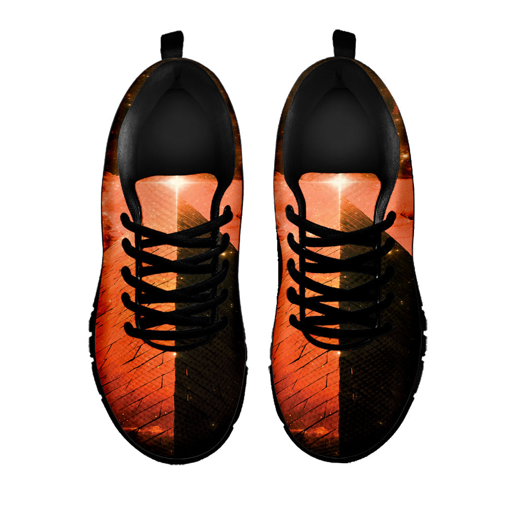 Galaxy Pyramid Print Black Running Shoes