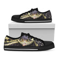 Garter Snake Print Black Low Top Sneakers