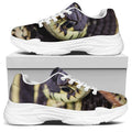 Garter Snake Print White Chunky Shoes