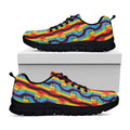 Gay Pride Hand Sign Pattern Print Black Running Shoes