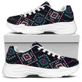 Geometric Ethnic Navajo Pattern Print White Chunky Shoes