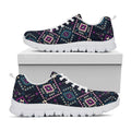 Geometric Ethnic Navajo Pattern Print White Running Shoes
