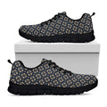 Geometric Floral Print Black Running Shoes